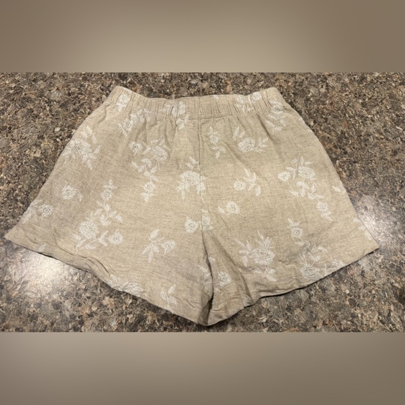 Abercrombie & Fitch Linen-Blend Embroidered Pull-On Shorts size M - Picture 3 of 7